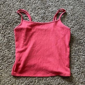 cropped pink/red tank top from american eagle in size xs